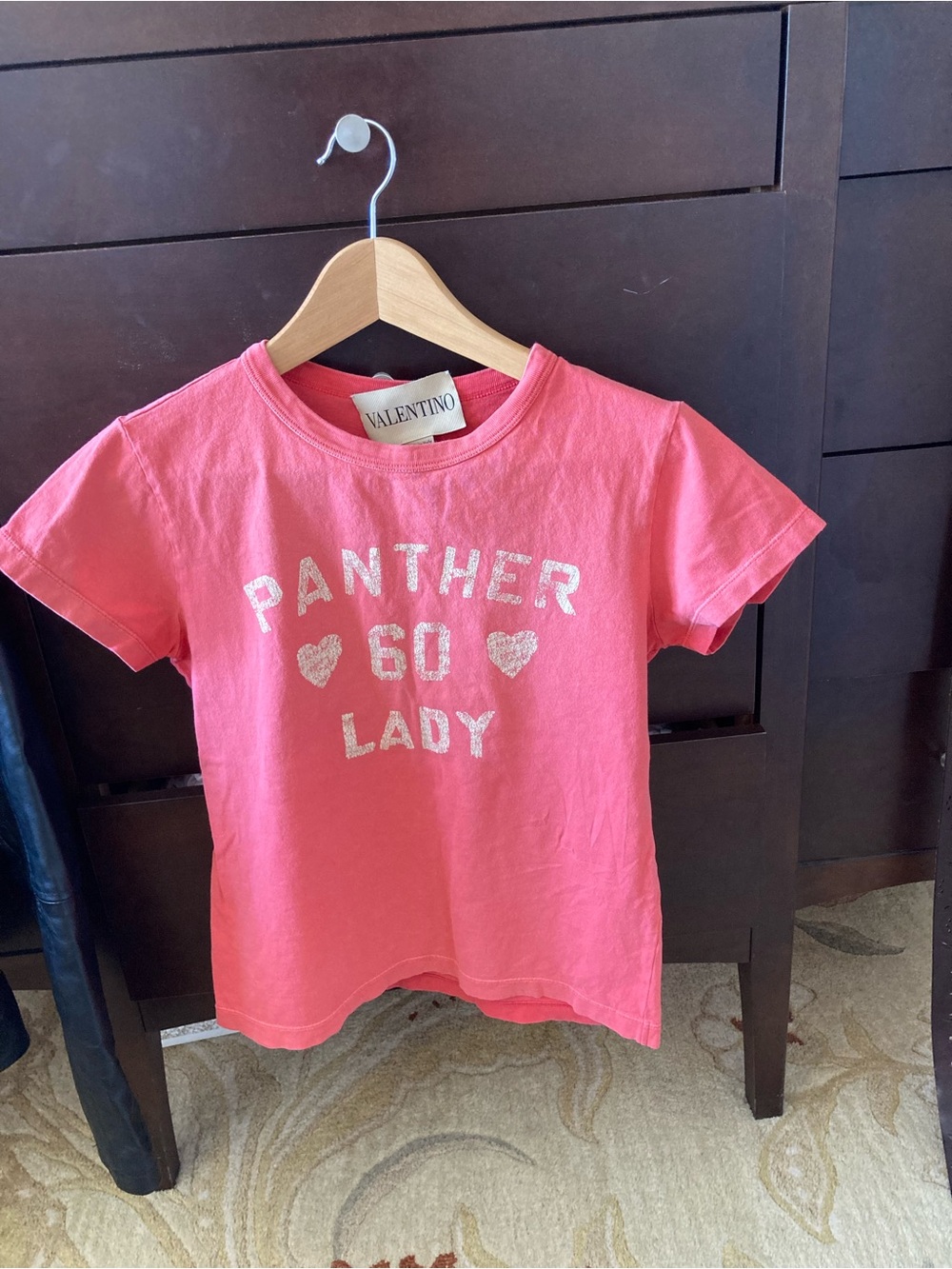 Valentino Coral Pink 'Panther 60 Lady' Short Sleeve Tee